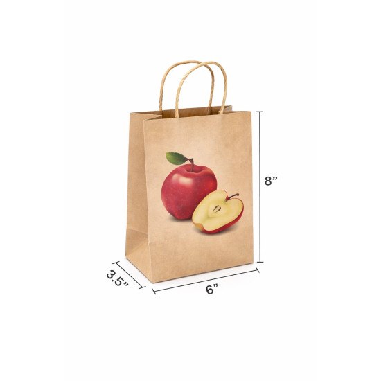 #SPP-15820 SAC PAPIER BRUN 2.5LBS POMME  5 COULEURS <br>6