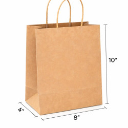 #SPP-8410U SAC PAPIER BRUN UNI AVEC POIGNÉE <br>8 #SPP-8410U SAC PAPIER BRUN UNI AVEC POIGNÉE <br>8