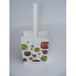 #SPPB-171020 SAC PAPIER BLANC 5LBS POMME   5 COULEURS <br>6 3/4