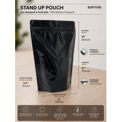 #SUP11145 SAC FLEXIBLE NOIR - ALU <br>11X14