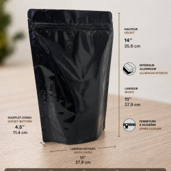 #SUP11145 SAC STAND-UP AVEC ZIP (INTÉRIEUR ALUMINIUM) <br>11