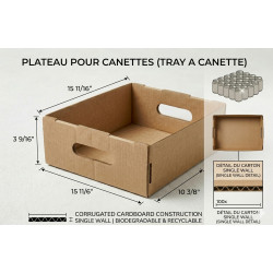 #TC24 TRAY A 24 CANETTES VERNIS INTÉRIEUR <br>15 11/16
